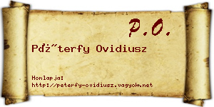 Péterfy Ovidiusz névjegykártya