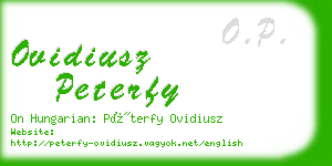 ovidiusz peterfy business card